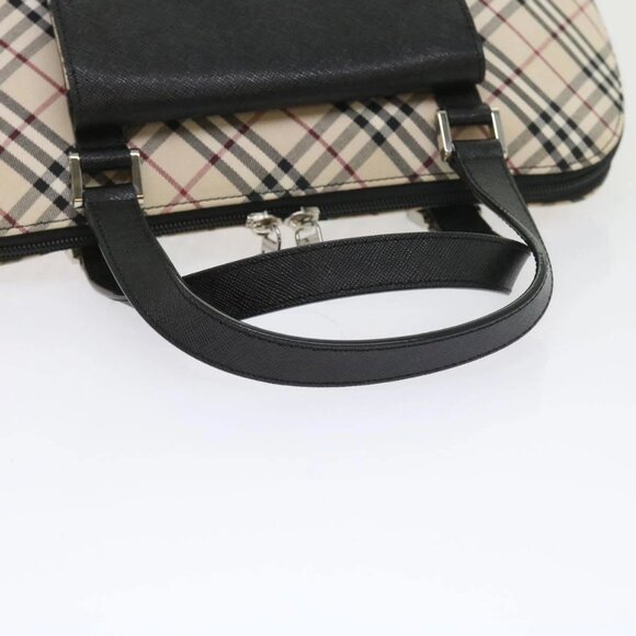 BURBERRY Nova Check Hand Bag Nylon Canvas Beige Auth - Picture 7 of 16